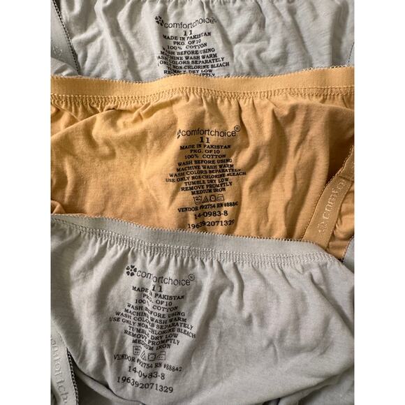 NEW COMFORT CHOICE MACYS’S Gray Orange Brief Underwear Size 11 Lot Of 3 - Picture 3 of 3